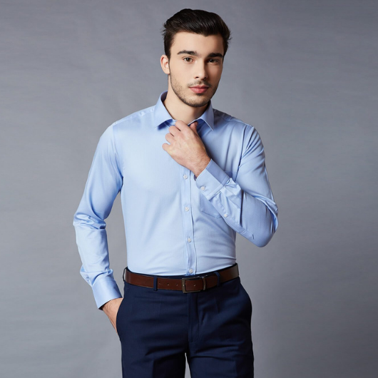 Pale blue dress shirt mens sales