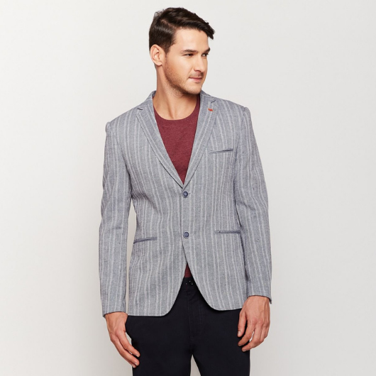 Grey and sales white striped blazer