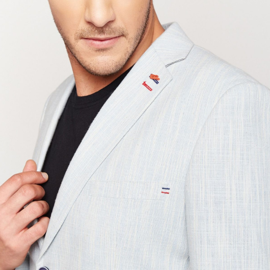Ice Blue Linen Blazer
