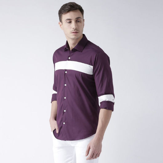 Purple and white shirt