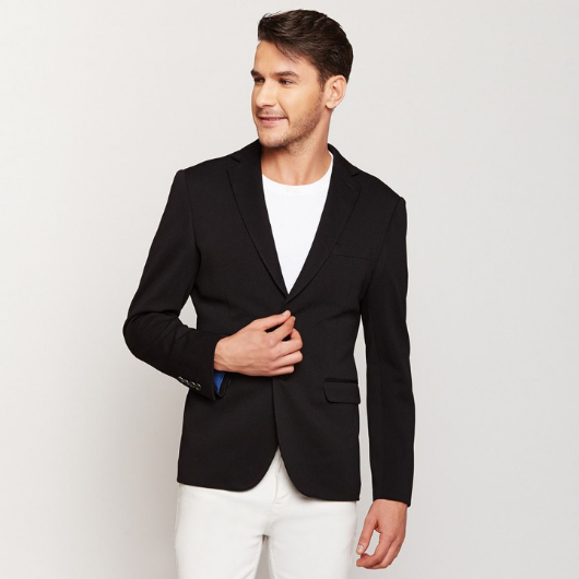 Midnight Blue Knit Blazer