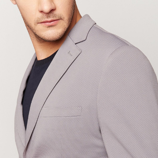 Light Grey Knit Blazer