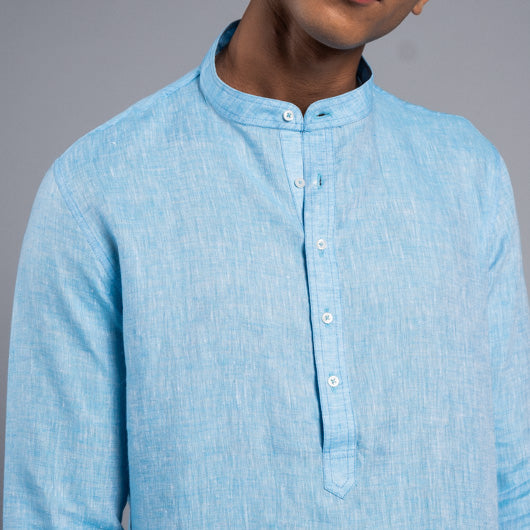 Endless Horizon Light Blue Linen Kurta