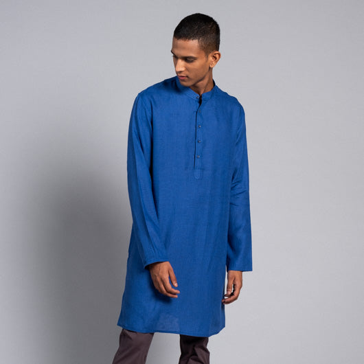 Star Gazer Blue Linen Kurta